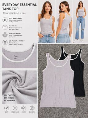 2-Pack A New Day Women’s Tank Tops Random Colors M-2XL